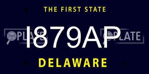 I879AP Delaware License Plate