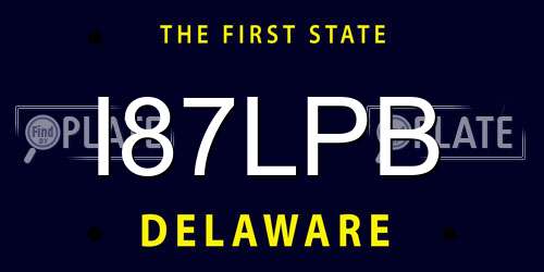I87LPB Delaware License Plate