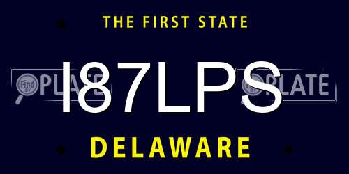 I87LPS Delaware License Plate