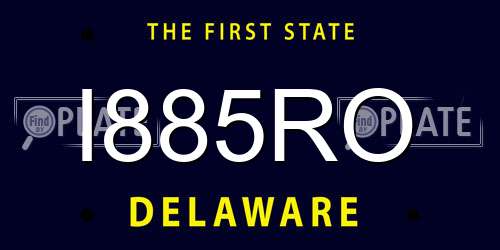 I885RO Delaware License Plate