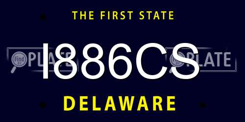 I886CS Delaware License Plate