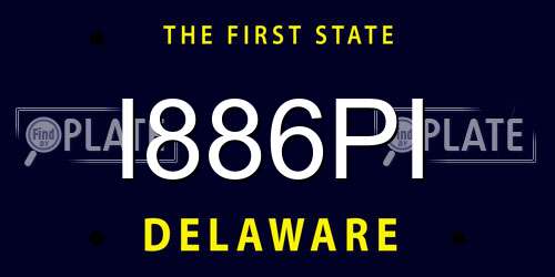 I886PI Delaware License Plate