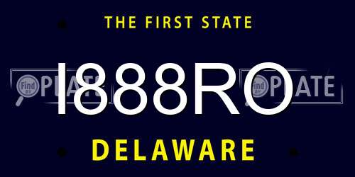 I888RO Delaware License Plate