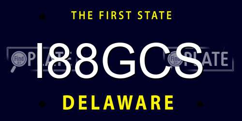I88GCS Delaware License Plate