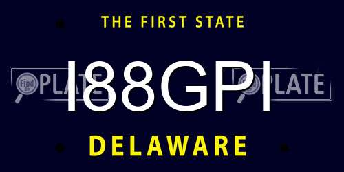 I88GPI Delaware License Plate