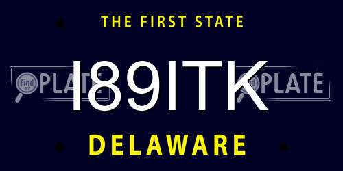 I89ITK Delaware License Plate