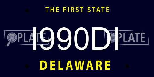 I990DI Delaware License Plate