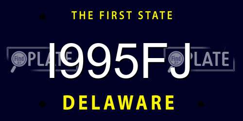 I995FJ Delaware License Plate