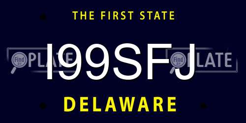 I99SFJ Delaware License Plate