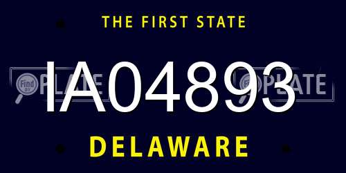 IA04893 Delaware License Plate