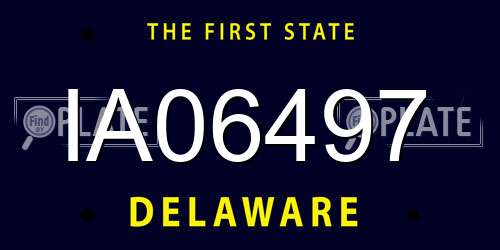 IA06497 Delaware License Plate
