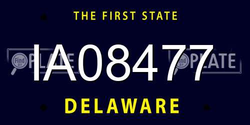 IA08477 Delaware License Plate