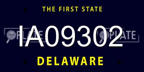 IA09302 Delaware License Plate