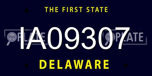 IA09307 Delaware License Plate