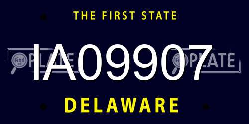 IA09907 Delaware License Plate