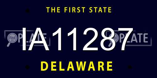 IA11287 Delaware License Plate