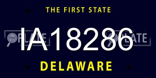 IA18286 Delaware License Plate