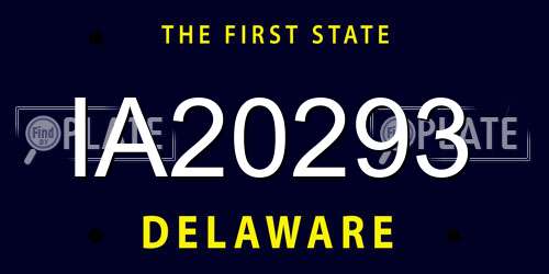 IA20293 Delaware License Plate