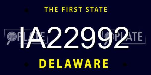 IA22992 Delaware License Plate