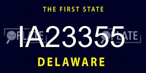 IA23355 Delaware License Plate