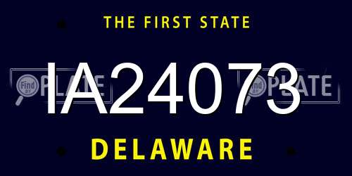 IA24073 Delaware License Plate