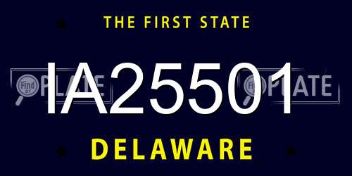 IA25501 Delaware License Plate