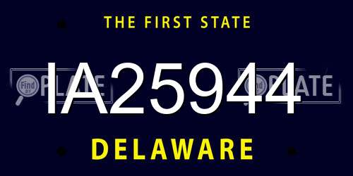 IA25944 Delaware License Plate