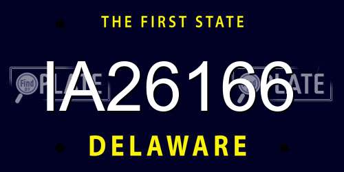 IA26166 Delaware License Plate