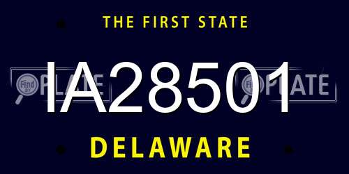 IA28501 Delaware License Plate