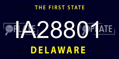 IA28801 Delaware License Plate
