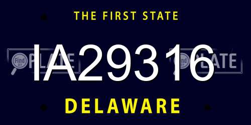 IA29316 Delaware License Plate