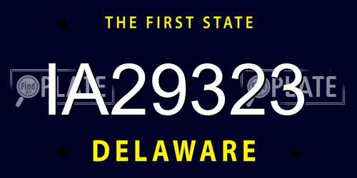 IA29323 Delaware License Plate
