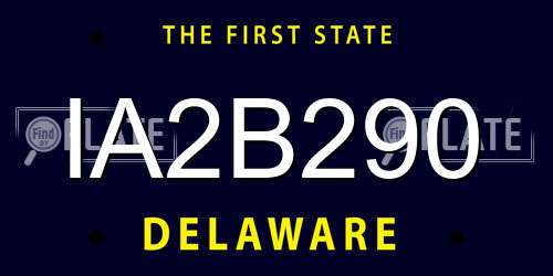 IA2B290 Delaware License Plate
