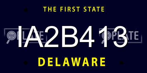 IA2B413 Delaware License Plate