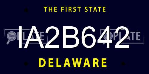 IA2B642 Delaware License Plate