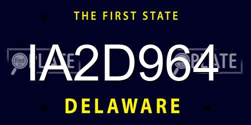 IA2D964 Delaware License Plate
