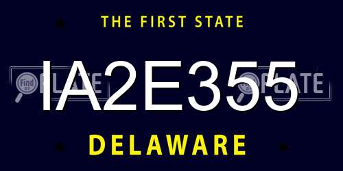 IA2E355 Delaware License Plate
