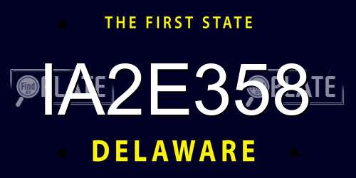IA2E358 Delaware License Plate
