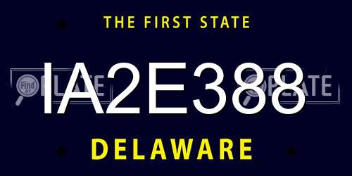 IA2E388 Delaware License Plate