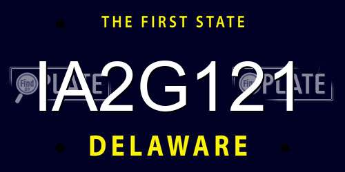 IA2G121 Delaware License Plate