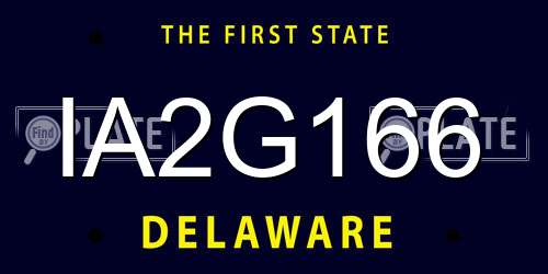 IA2G166 Delaware License Plate