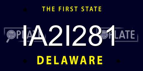 IA2I281 Delaware License Plate