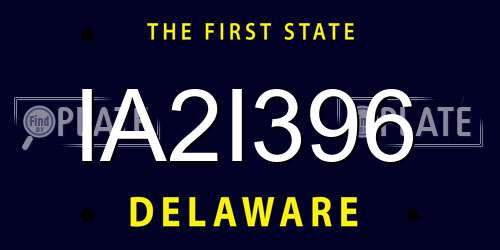 IA2I396 Delaware License Plate