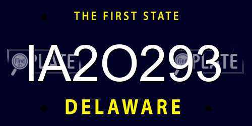 IA2O293 Delaware License Plate
