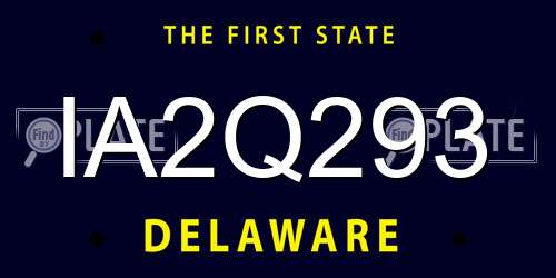 IA2Q293 Delaware License Plate