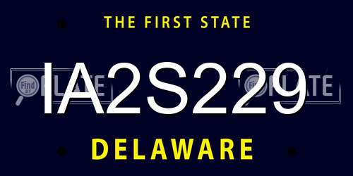 IA2S229 Delaware License Plate