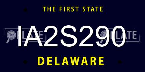 IA2S290 Delaware License Plate