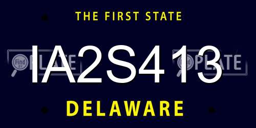 IA2S413 Delaware License Plate