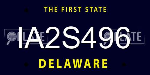 IA2S496 Delaware License Plate