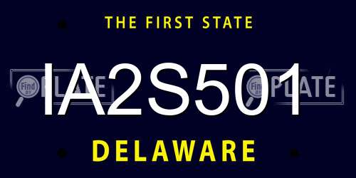 IA2S501 Delaware License Plate